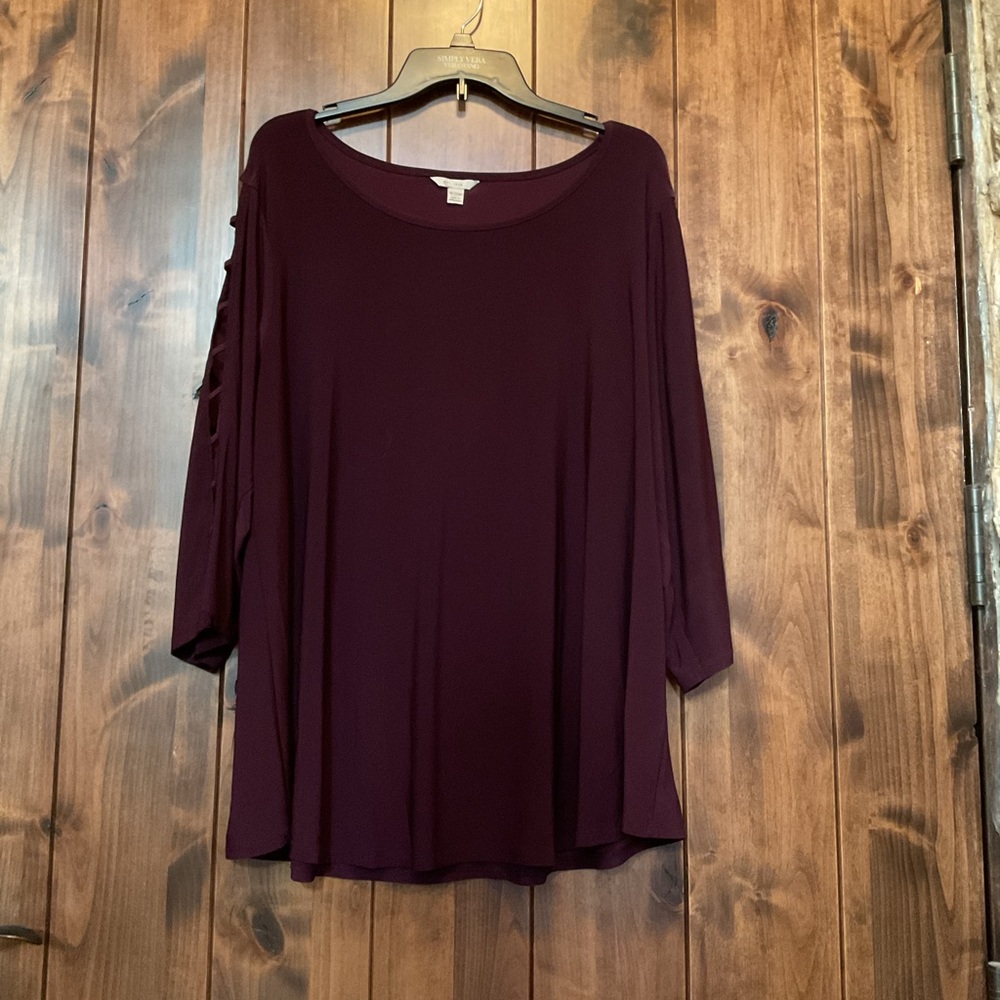 Cato Women's Top in Rich Burgundy